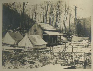 This photograph is found in a scrapbook documenting the survey for the Baltimore and Ohio Railroad in West Virginia and surrounding states. 