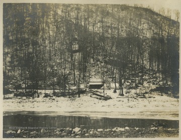 This photograph is found in a scrapbook documenting the survey for the Baltimore and Ohio Railroad in West Virginia and surrounding states. 