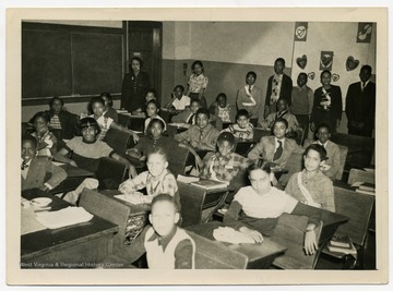 Group picture of Victorine Louistall's ninth grade class, likely at Kelly Miller High School or Roosevelt-Wilson High School.