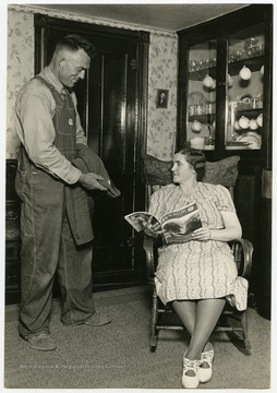 Members of the MacDonald family from Berkeley County, W. Va.  The MacDonald family likely acted as a model family for WVU Extension Service advertisements.