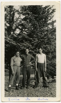 U.S. Army during Saars Campaign World War II. Left to right: Ferrie, Melvin H. Kimble, Beeler