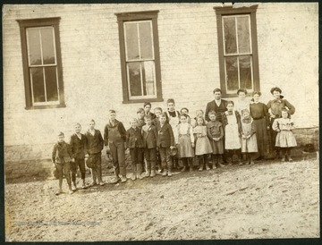 Lucy (Nuzum) Satterfield in Ms. Cunningham's Class at Springer School, in Palatine, W. Va.