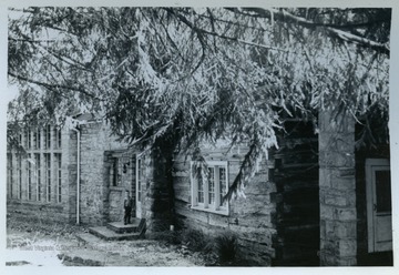 Gilbert House. Point Marion Road, Morgantown, W. Va. Home is log construction, pre-Civil War.From the thesis of "The Influences of Nineteenth Century Architectural Styles on Morgantown Homes," call number NA7125.P481965.