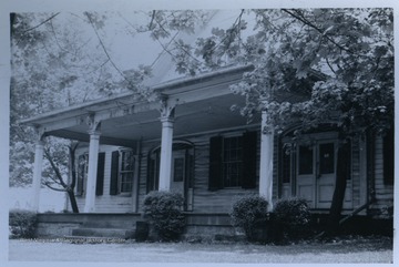 Lazier-Dorsey-Greer House, corner of Court and Spruce Streets, Morgantown, W. Va. Built in the Greek Revival style in the early 1830s.From the thesis of "The Influences of Nineteenth Century Architectural Styles on Morgantown Homes," call number NA7125.P481965.