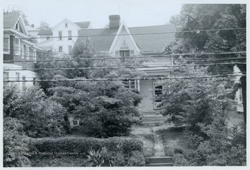 Coleman-Jeffries house on the corner of University Avenue and First Street, Morgantown, W. Va.  Built in the American Gothic style, ca. 1885.From the thesis of "The Influences of Nineteenth Century Architectural Styles on Morgantown Homes," call number NA7125.P481965.