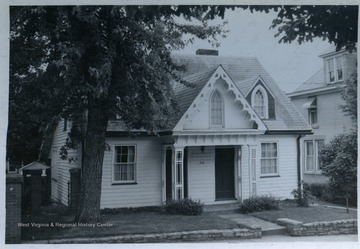 Sheets-Cox house on Kingwood Street, Morgantown, W. Va.  American Gothic style, built in the early 1850s when Kingwood Street was part of the Kingwood Pike.From the thesis of "The Influences of Nineteenth Century Architectural Styles on Morgantown Homes," call number NA7125.P481965.