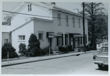 Rogers-Dillie-Cox House, now known as Dering's Funeral Home, Foundry Street, Morgantown, W. Va.  Built in the Italianate style in 1840.From the thesis of "The Influences of Nineteenth Century Architectural Styles on Morgantown Homes," call number NA7125.P481965.