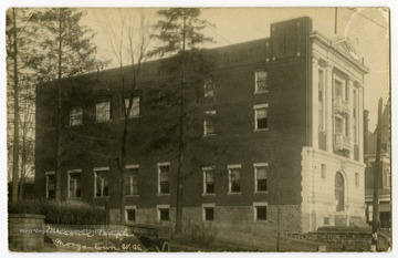 A view of the former lodge of Morgantown's branch of the Masonic Order, located on the corner of High and Willey Streets.