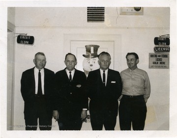 From left to right: Campbell Gwinn-County Court, Van Trail- Assessor, Norman Shanklin-Sheriff, and Jim Williams-County Court.