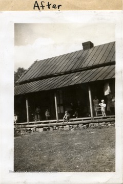 Cross' home after renovations. Caption reads: "They improved the foundation of their home."