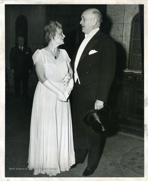 Secretary of Defense and Mrs. Louis Johnson at the State Dinner for the President of Chile, Gabriel Gonzalez Videla.