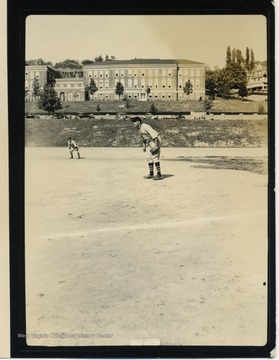 WVU infielders during game.