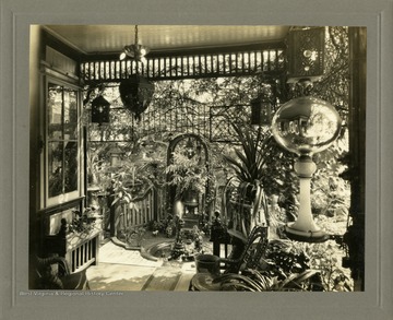 A view of Anna Jarvis's porch garden at her home in Philadelphia.  Jarvis, a native of West Virginia, founded Mother's Day. 