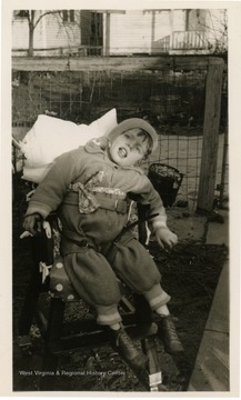 Pearl Buck's daughter, Carol Buck sitting in her wheelchair. 