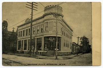 A view of a Wheeling store selling confectionery, stationery, and ice-cream, among other things.