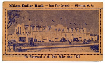 Caption on the back reads, "One of the finest and most modern equipped Roller Rinks in U. S. A.  Music by Hammond Electric Organ - Two large reflectors for moonlight skating. Building 100 x 300 ft. Beginners section separate. 15 x 180 ft. Skating Nightly - Saturday and Sunday Afternoon. Cecil Milam, Mgr."