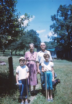 Left to right: Janet Warden Hawes, Aunt Edna, Uncle Clyde, Linda Warden.