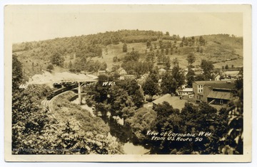 A view of Gormania, W. Va. from U. S. Route 50 showing parts of the town.