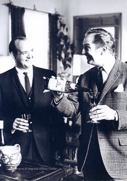 Rene Henry with Vincent Prince (R) at his home in Los Angeles.