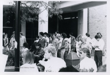 A scene of protesters at the Block Bork protest.