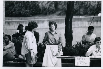 Lillian and Jennifer Powell at the Block Bork protest in Morgantown.