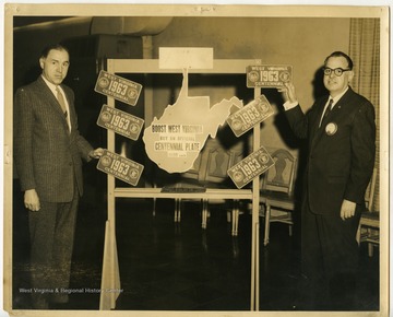 To celebrate the Centennial of West Virginia, one dollar name plates were created and advertised to the state.