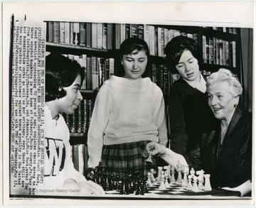 Pearl Buck sitting with her adopted daughters in her home in Perkasie, Pa.