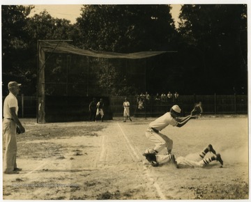 A team playing baseball where present day "White Park" is in Morgantown.