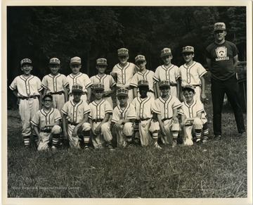 A photo of the I.O.O.F Little League baseball team.